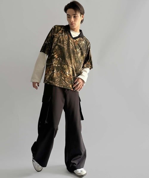 《JaVaジャバコラボ》ラインストーン使い総柄ゲーム半袖Tシャツ jo1150023