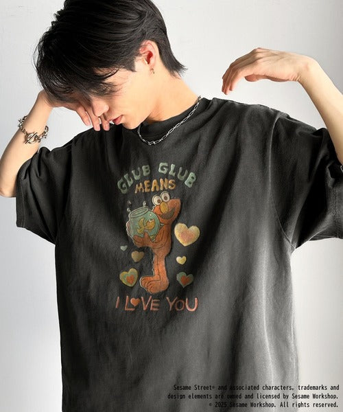 大人カジュアルにハマる。綿100％セサミキャラピグメント加工ビッグTシャツ cm1330004