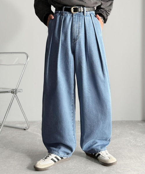 【Classical Origin】「虜になる！」インツータックワイドバルーンデニム／Inverted Two-Tuck Wide Balloon Denim co0900004