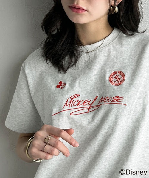 大人女子必見！　綿100％「ディズニー」サイン風刺繍Tシャツ（半袖） ce1330037