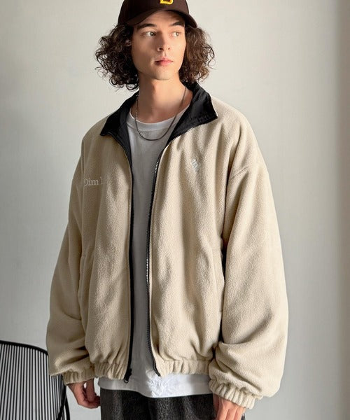 【Classical Origin】「これ1着で実質2着分の価値。」ナイロン×ボア2wayリバーシブル胸元刺繍ブルゾン／2WAY Reversible Nylon Boa Blouson co1150079