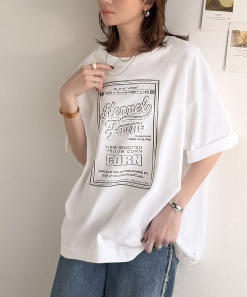 《JaVa ジャバコラボ》【接触冷感機能付き】ゆるっと着て、しっかり洒落る。前後2wayパッケージロゴ風刺繍ビッグTEE（半袖） jv1260554