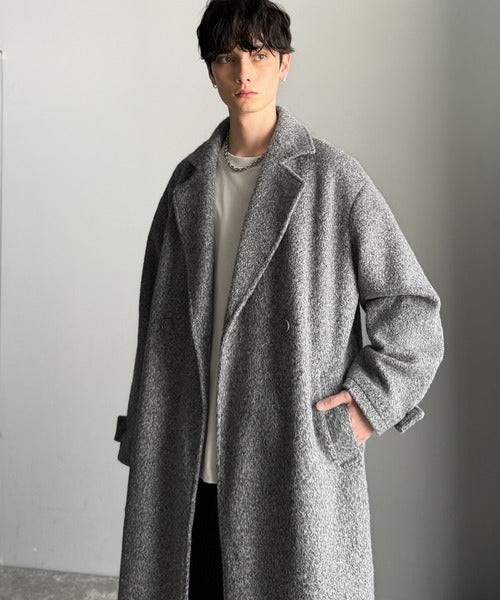 【Classical Origin】「余裕を魅せる。」フェイクウールロングチェスターコート／Fake Wool Long Chester Coat ao1010465