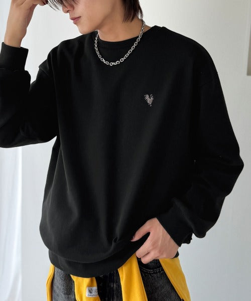 【Classical Origin】バックスタイルで魅せるベーシックな一枚。Rooster Back Embroidered Sweat Trainer／ルースターバック刺繍スウェットトレーナー co1010039