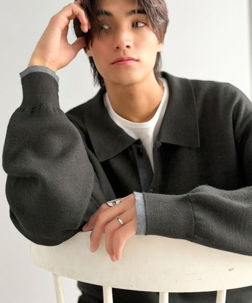 きちんと感に、差し色の遊び心を。ミラノリブ配色ニットシャツ / MILANO RIB COLOR BLOCK KNIT SHIRT co1020004