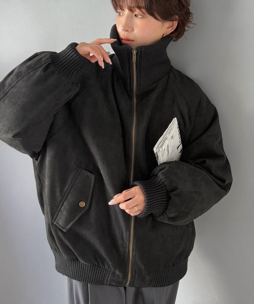 《JaVaジャバコラボ》甘辛バランスで“大人可愛い”を格上げ。リブタートル オーバーサイズスウェードブルゾン jv1240099