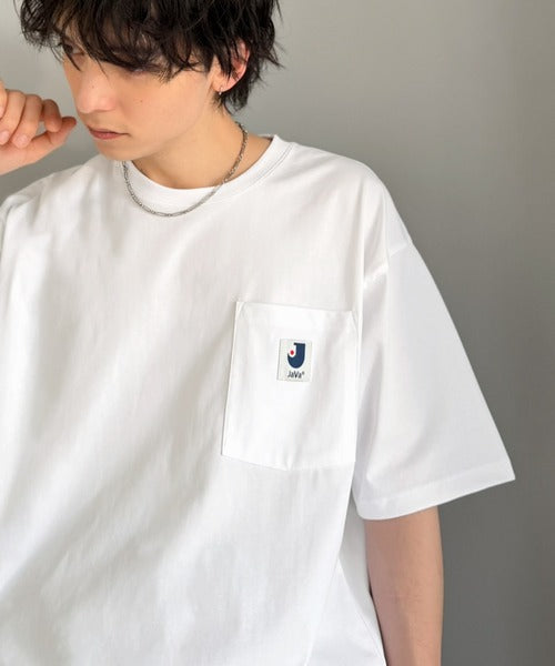 《JaVaジャバコラボ》【接触冷感・抗菌防臭機能付き】試して納得！胸ポケット付き ライトヘビーウェイト オーバーサイズTシャツ（半袖） jo1320020
