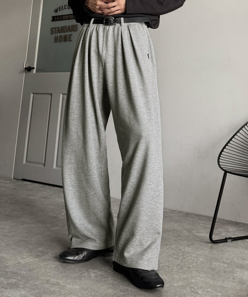 【Classical Origin】「まるでスラックス！」ベルトループ付き2タックバルーンシルエットスウェットパンツ/2-pleat balloon silhouette sweatpants co0780005