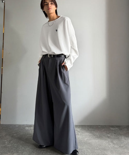 【Classical Origin】「洗練モードな一枚」。Double-Knit Fabric Thumb Hole Dolman T-Shirt／ダンボール素材サムホール付きドルマンTシャツ（長袖） co1010031