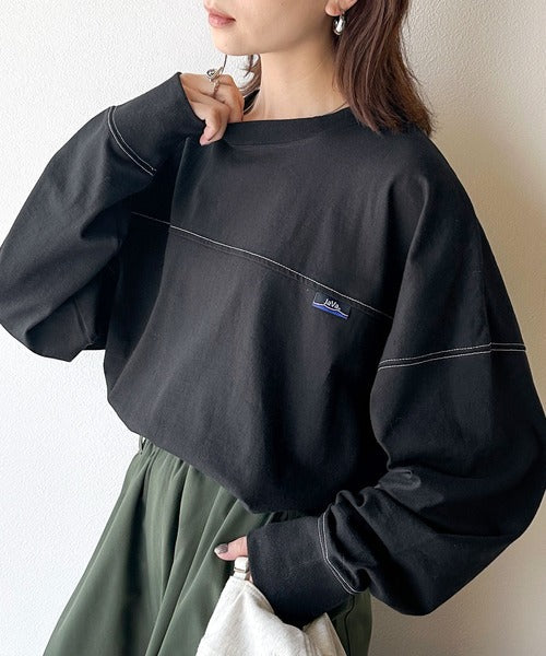 《Javaジャバコラボ》胸元javaネーム綿100%長袖フットボールTシャツ jm1050131