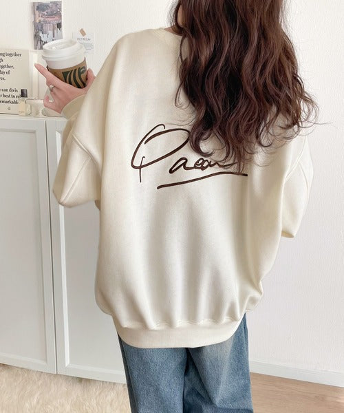 立体感のある刺繍がキャッチー。paeanバック刺繍BIG刺繍裏起毛スウェット ce1260217