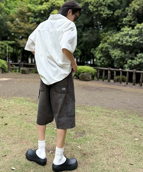 「新定番ハーフデニム。」ベルトデザイン ペインター ハーフデニムパンツ／Belted Design Painter Half Denim Pants co1150029