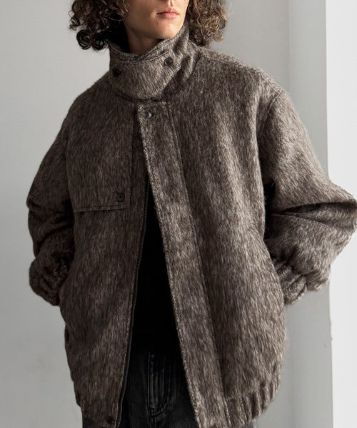 シャギーファー素材2way襟デザインブルゾン／Shaggy Fur 2-Way Collar Design Blouson co1150082