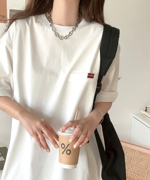 《JaVa ジャバコラボ》シンプルなのに格上げ。綿100％シルケット素材裾ドロストオーバーサイズTシャツ jv1050157