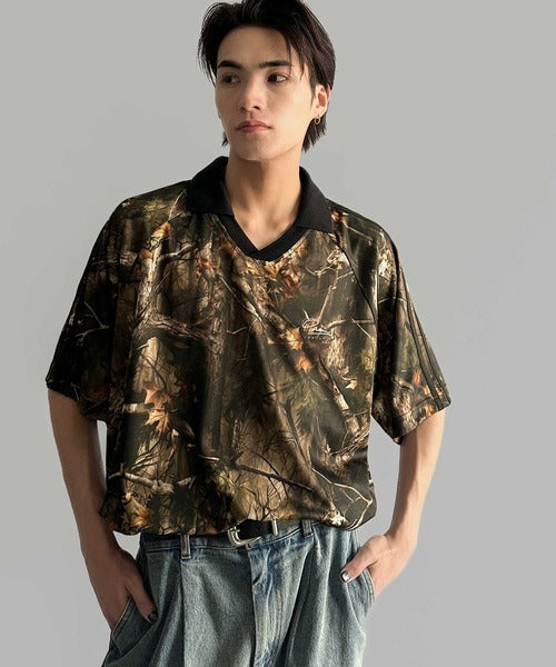 《JaVaジャバコラボ》ラインストーン使い総柄ゲーム半袖Tシャツ jo1150023