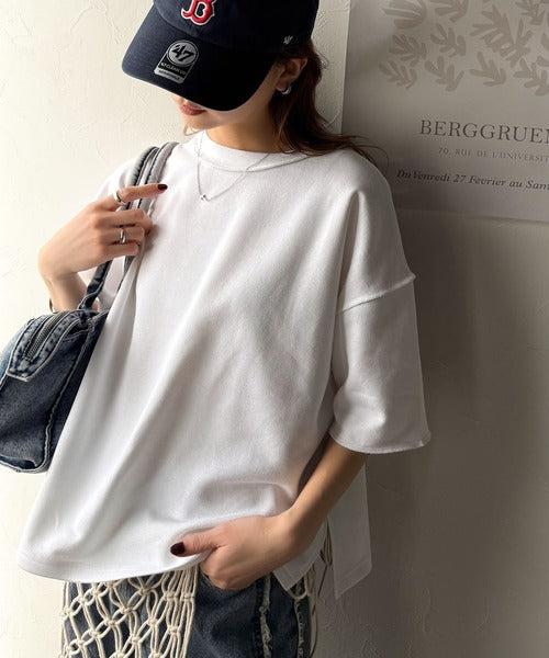 《JaVaジャバコラボ》大胆ロゴで魅せる。前後2way裏毛胸元PAEANロゴ半袖Tシャツ jv1260422
