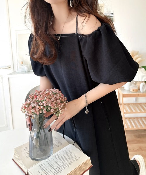 お洒落に差をつける、大人女子。2wayパフスリーブロング丈ワンピース ce1260375