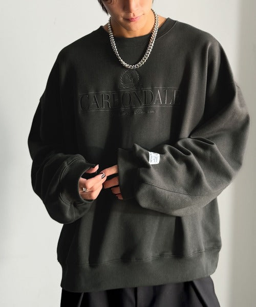 【Classical Origin】刺繍カレッジロゴ裏起毛スウェット／Embroidered College Logo Fleece Sweatshirt ao1330040