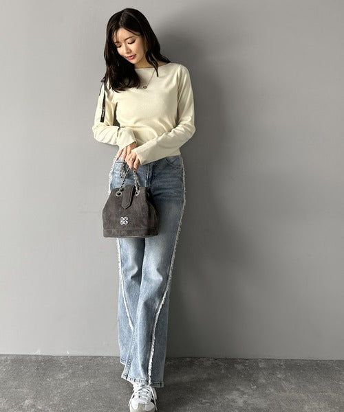 【mily bilet】わがまま叶える、最強おでかけバッグ♪ロゴプレート使いチェーン巾着バッグ mi1179057