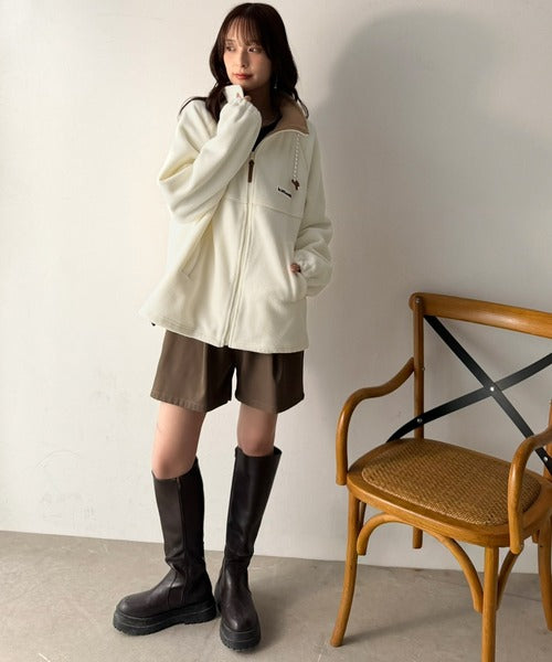 《JaVa ジャバコラボ》配色で魅せる、大人のアウトドアスタイル。フリース配色ジップブルゾン jv1240146