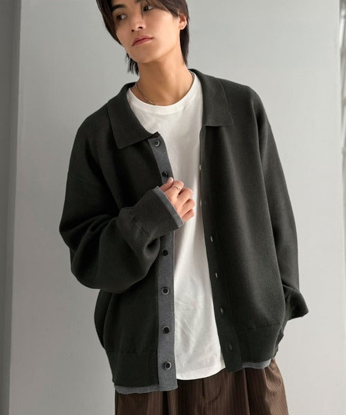きちんと感に、差し色の遊び心を。ミラノリブ配色ニットシャツ / MILANO RIB COLOR BLOCK KNIT SHIRT co1020004