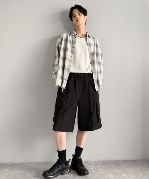 「整う、ラフ感。」カーゴポケット ルーズシルエット ハーフスラックス／Cargo Pocket Loose Silhouette Half Slacks co1150030