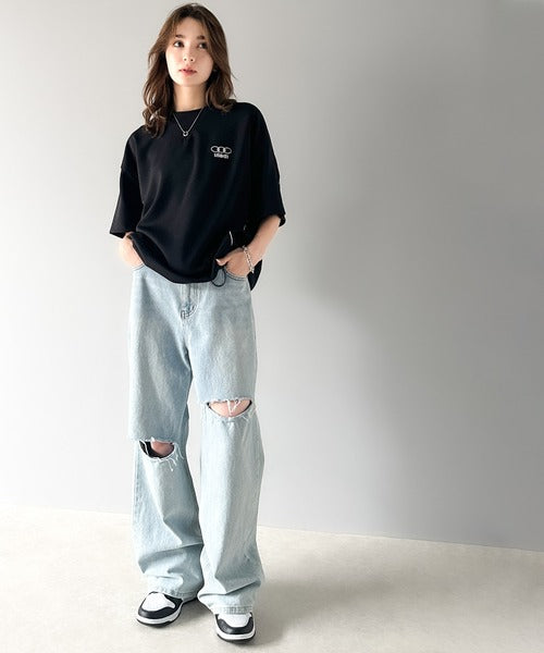 大人スポーティー。パイピングダンボールオーバTシャツ(セットアップ可能) sp1050176