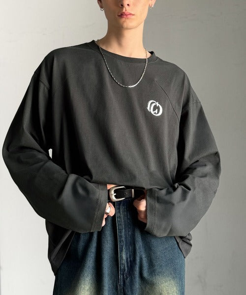 【Classical Origin】「1枚でキマる」。Dart Stitching Oversized T-Shirt／綿100％ダーツ切り替えオーバーサイズTシャツ（長袖） co1150037