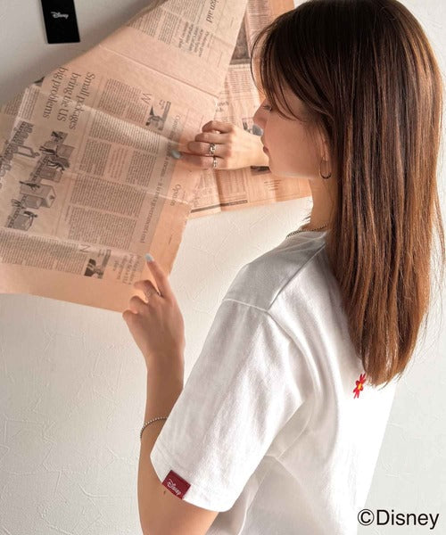 綿100%大人可愛い♪バック「ディズニー」刺繍半袖T ce1330039