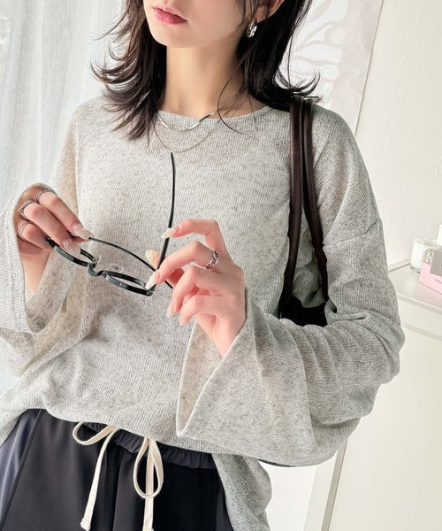 リラクシングなゆるニット。オーバーサイズグランジシアーニットトップス(長袖) ce1010421
