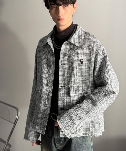 【Classical Origin】「今季トレンド。」ツイード素材ショート丈ジャケット／Tweed Short Jacket co1150060