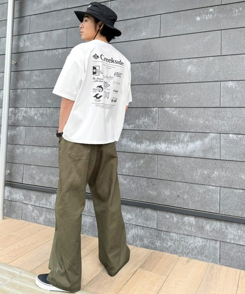 《JaVaジャバコラボ》【接触冷感機能付き】バックプリントで魅せる、大人カジュアルな万能アイテム。アウトドアブランドロゴグラフィックTシャツ(半袖) jo1320022
