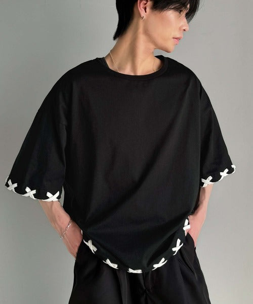 トレンドライクなゆるシルエット。【メンズ】ステッチデザインTシャツ（半袖） cm1010407