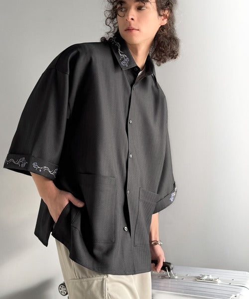 「魅せる服。」刺繍使いシャツジャケット/Embroidery Design Shirt Jacket co1010042