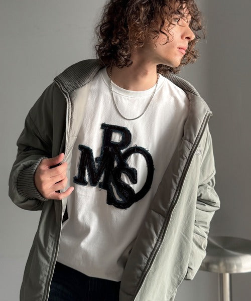 【Classical Origin】「一軍確定。」フリンジパッチワーク使いリラックスTシャツ／Fringe and Patchwork Relaxed T-Shirt co1320004