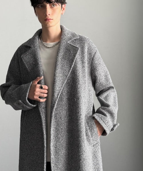 【Classical Origin】「余裕を魅せる。」フェイクウールロングチェスターコート／Fake Wool Long Chester Coat ao1010465