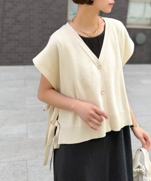 【Classical Evon】楽ちんと上品は、欲張れる。 ニットベスト×プリーツカットストレートワンピース（セットアップ） ev1260621