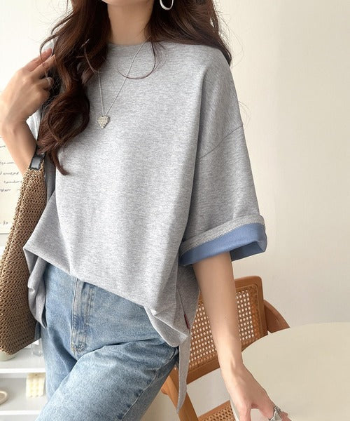 《JaVaジャバコラボ》ゆるシルエットに、ひとさじのアクセント。オーバーサイズ配色BIGTEE jv1110190