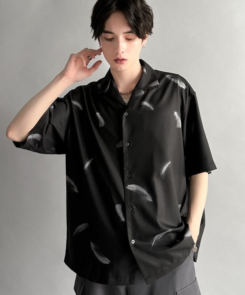 Oversized Drape Half Sleeve Shirt/総柄プリントオーバーサイズドレープ半袖シャツ co1150014