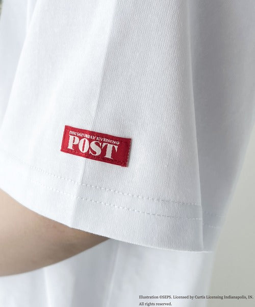 『THE SATURDAY EVENING POST』×クラシカルエルフ 別注グラフィックTシャツ 【Rockwell's Triple Self-Portrait Reprint】 ce1260281