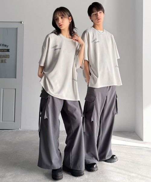 Logo Rhinestone Design Dolman Oversized Tee／ラインストーンロゴ使いドルマンオーバーサイズTシャツ co1010003