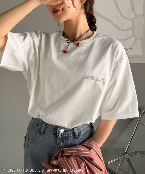 【Sanrio characters/サンリオキャラクターズ】大人可愛い推しアピール♪シルエット箔プリントTシャツ（半袖） ce1350005