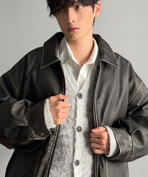 【Classical Origin】「Sランクアイテム。」ヴィンテージレザー中綿入りブルゾン／Vintage Leather Padded Blouson co1320001