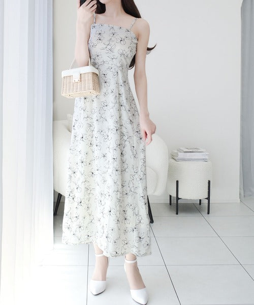 【mily bilet】透け感コーデ でつくる、映えガーリー。前後2WAY花柄シアーボレロセットアップキャミワンピース mi1139082