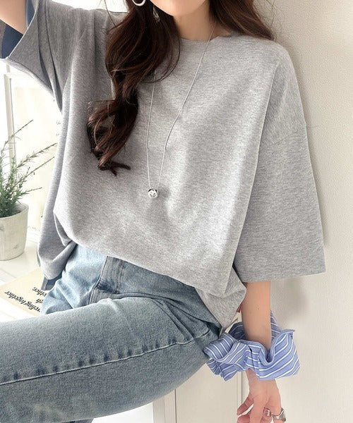 《JaVaジャバコラボ》ゆるシルエットに、ひとさじのアクセント。オーバーサイズ配色BIGTEE jv1110190