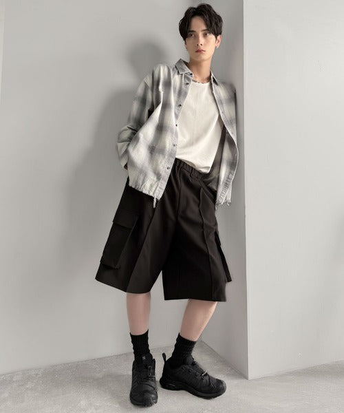 「整う、ラフ感。」カーゴポケット ルーズシルエット ハーフスラックス／Cargo Pocket Loose Silhouette Half Slacks co1150030