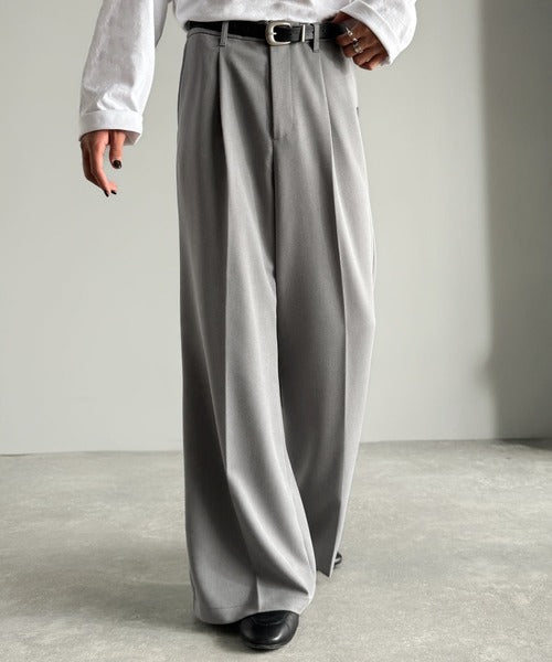 【Classical Origin】「美しい落ち感。」 ワンタックセンタープレスフレアスラックス／One-tuck center-pressed flared slacks co1150042