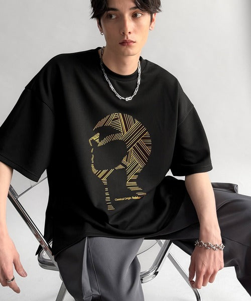 「視線を独り占め。」フェイスグラフィックオーバーサイズTシャツ／Face Graphic Oversized Double-Knit T-Shirt co1010006