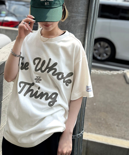 《JaVaジャバコラボ》“トレンドを纏う”コード刺繍ロゴ半袖Tシャツ(オーバーサイズ) jv1329032