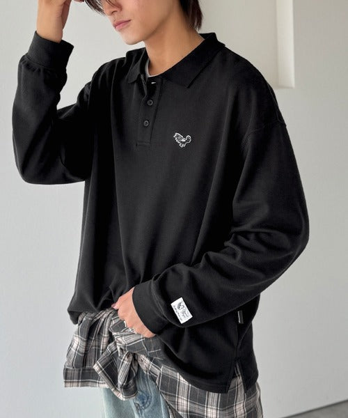 【Classical Origin】「上質な日常。」胸刺繍入り鹿の子ポロシャツ（長袖）／Embroidery Basic Polo Shirt co1150052